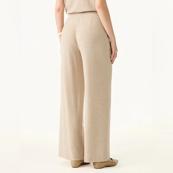 OGL Lyocell Wool Mid Rise Wide Leg Pull-on Pants Pockets SET With TOP Large New - Picture 4 of 11